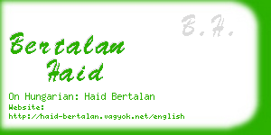 bertalan haid business card
